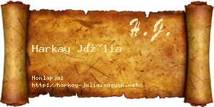 Harkay Júlia névjegykártya